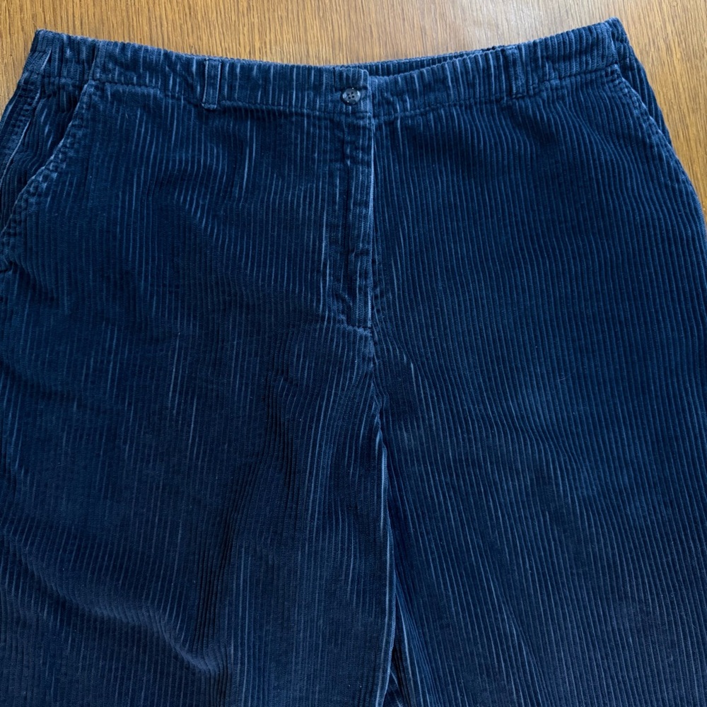 Vintage David Brooks Corduroy Suede Pants Womens XL 18 38x28 Blue Navy Office